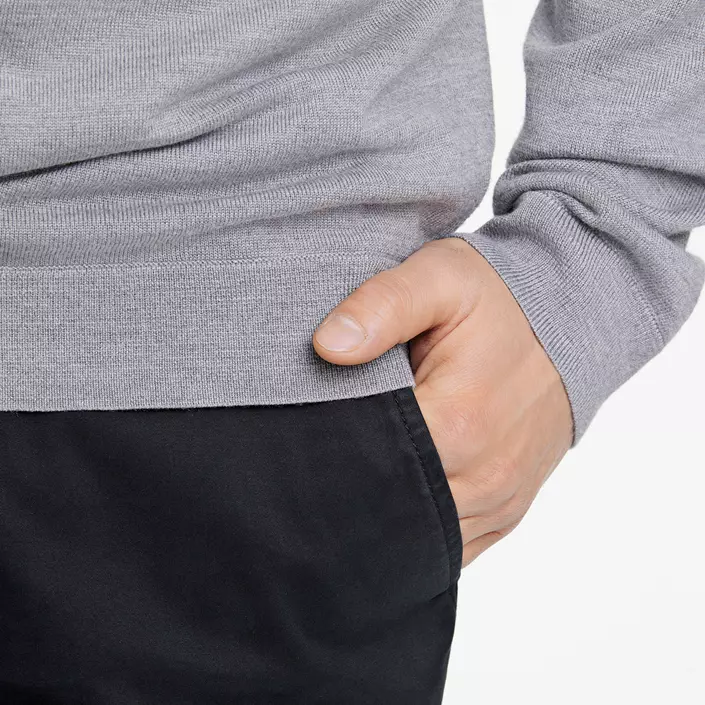 Lindbergh striktrøje med merinould, Grey Mel, large image number 4