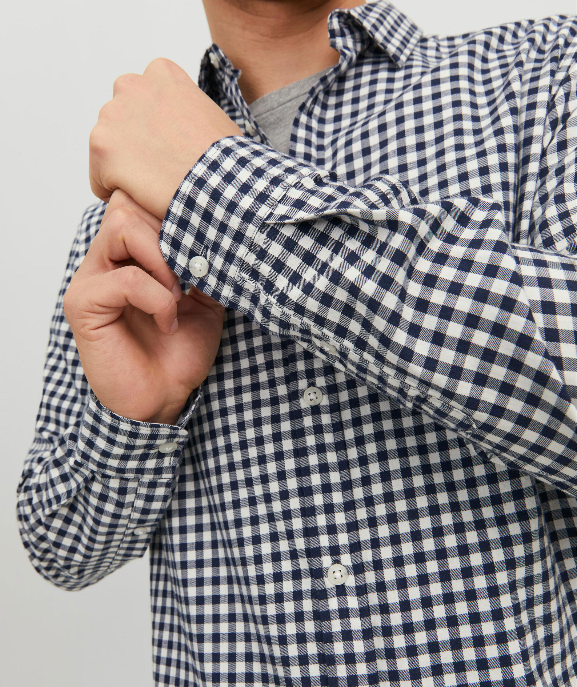 Jack & Jones JJEGINGHAM Slim fit skovmandsskjorte, Cloud Dancer, large image number 3