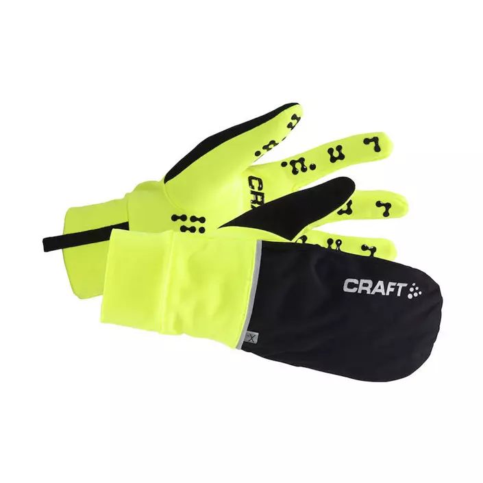 Craft Hybrid Weather gloves, Hi-vis Yellow/Black, large image number 0