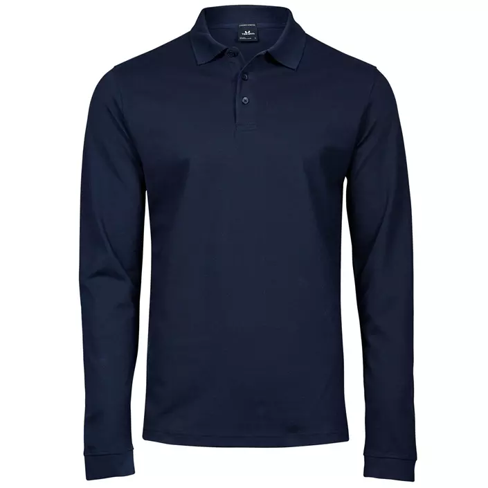Tee Jays Luxury stretch langermet polo T-skjorte, Navy, large image number 0