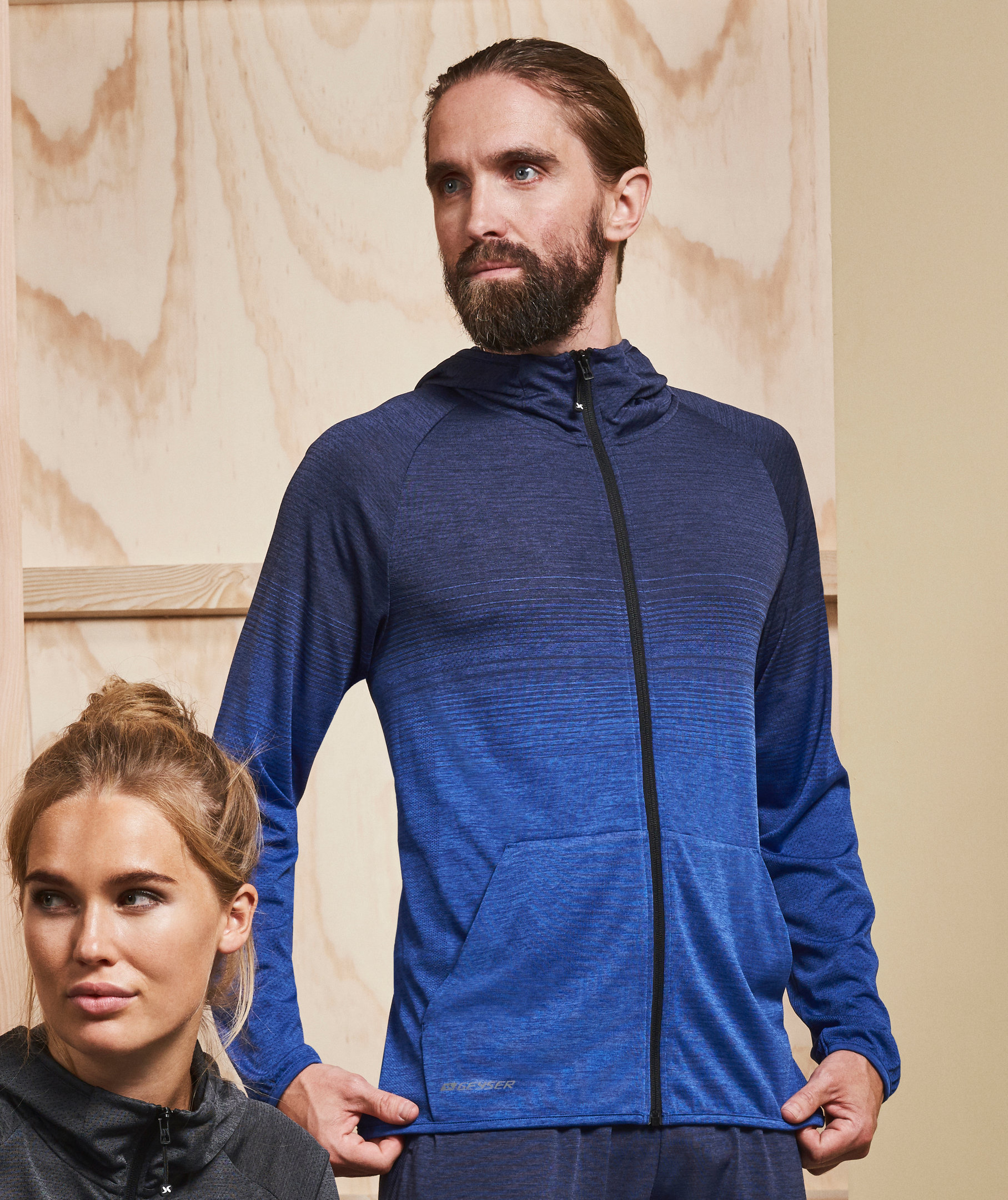 GEYSER seamless cardigan, Navy melange