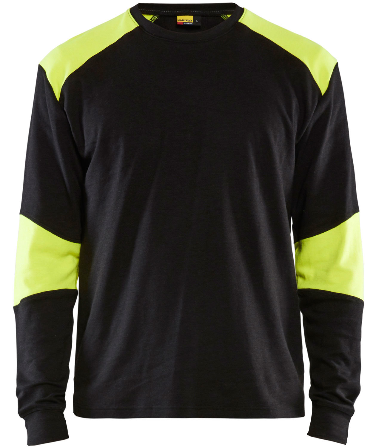 Bl&aring;kl&auml;der Anti-Flame long-sleeved T-shirt, Marine/Hi-Vis yellow