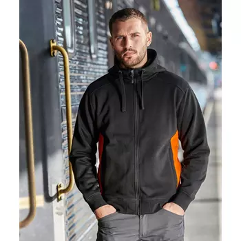 South West Franklin hoodie with full zipper, Black/Orange
