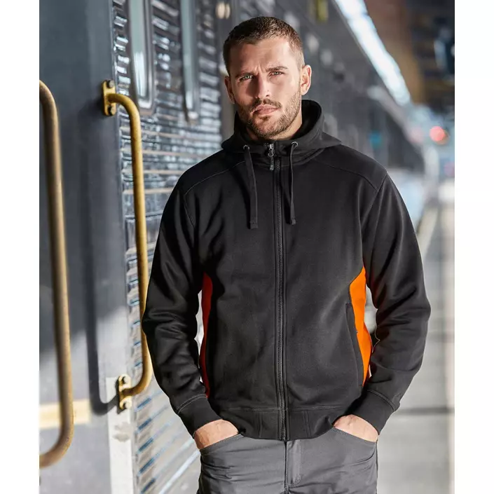 South West Franklin hoodie with full zipper, Black/Orange, large image number 1