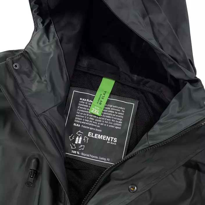 ELKA Recycled PU regnjakke, Mørk salamander, large image number 5