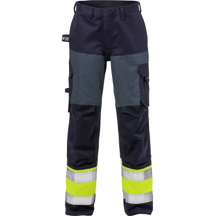 Fristads Flame women's work trousers 2591 FLAM, Hi-Vis yellow/marine, large image number 0