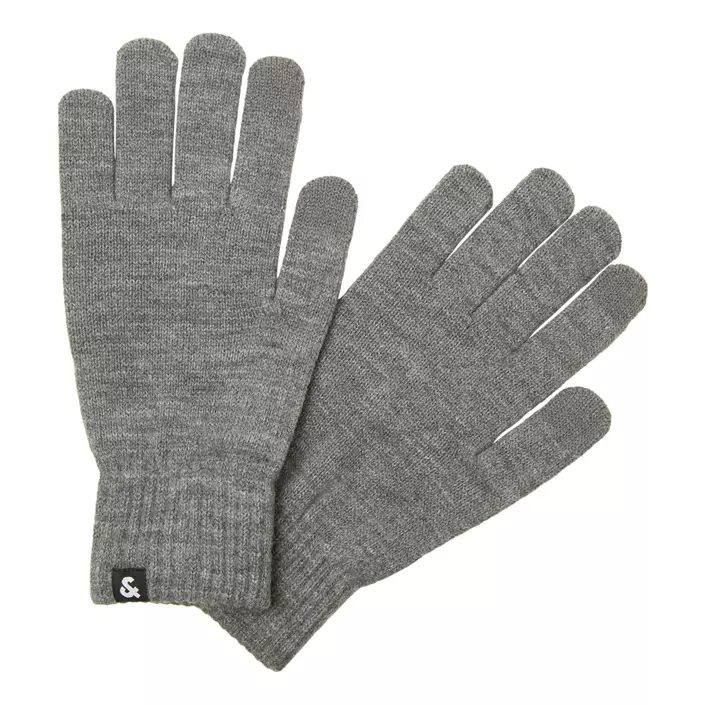 Jack & Jones JACBARRY stickade handskar, Grey melange, Grey melange, large image number 3
