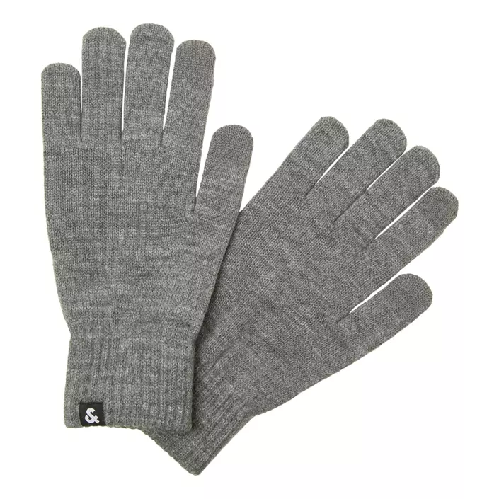 Jack & Jones JACBARRY stickade handskar, Grey melange, Grey melange, large image number 3