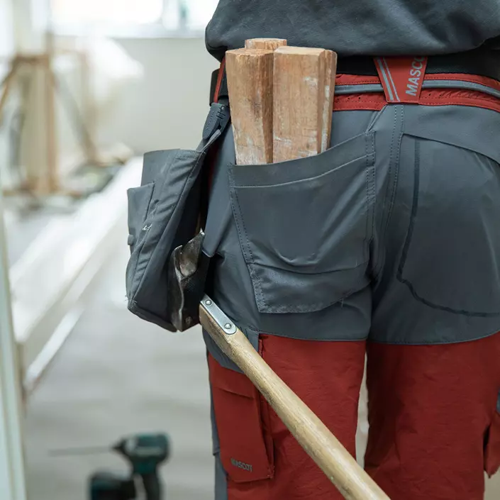 Mascot Customized arbejdsshorts full stretch, Bordeaux/Stengrå, large image number 3