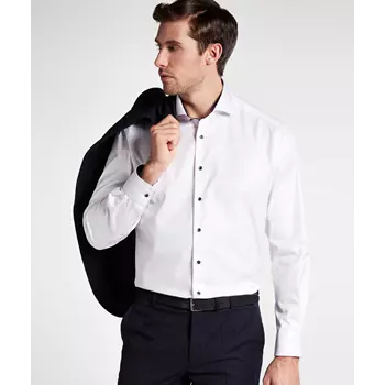 Eterna Cover Comfort fit skjorta med kontrast, White
