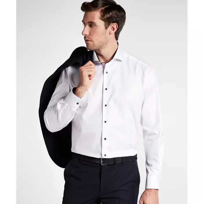 Eterna Cover Comfort fit skjorte med kontrast, White , large image number 1