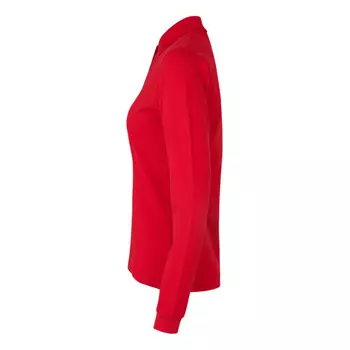 ID langærmet dame Polo T-shirt med stretch, Rød