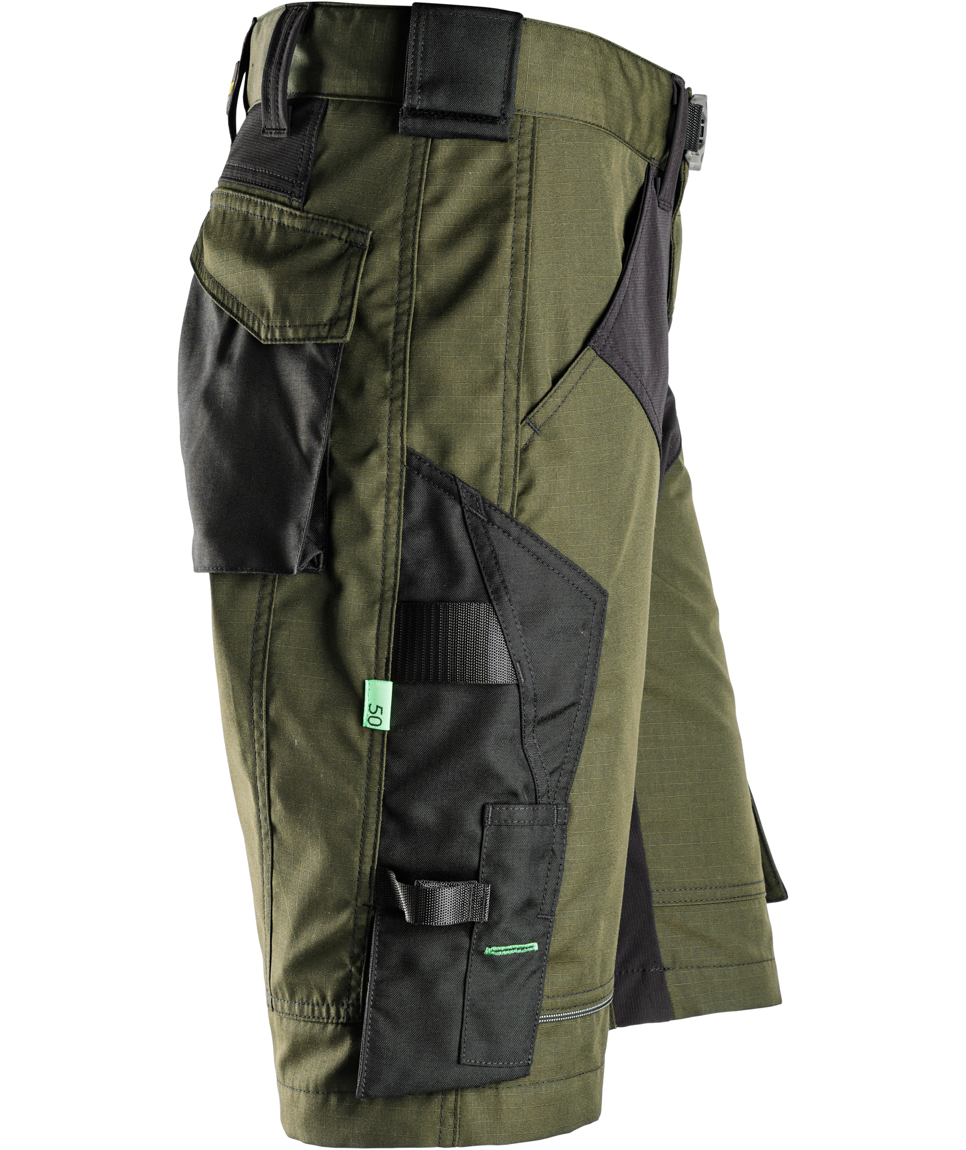 Snickers Flexiwork arbejdsshorts 6914, Khaki Green/Black, large image number 2
