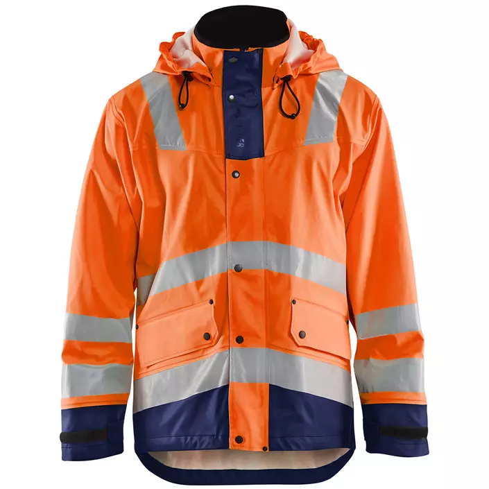 Blåkläder Heavy Weight regnjakke, Orange/Marine, large image number 0