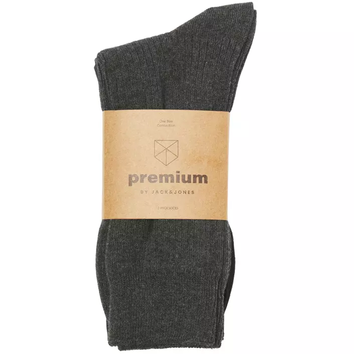 Jack & Jones JACPREMIUM 2-pak strømper, Black/Dark Grey Melange, Black/Dark Grey Melange, large image number 3