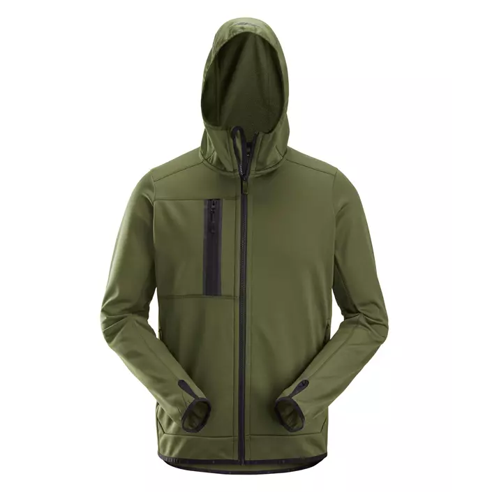 Snickers AllroundWork fleece hoodie 8058, Khaki green, large image number 0