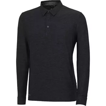 Pitch Stone long-sleeved polo shirt, Black melange