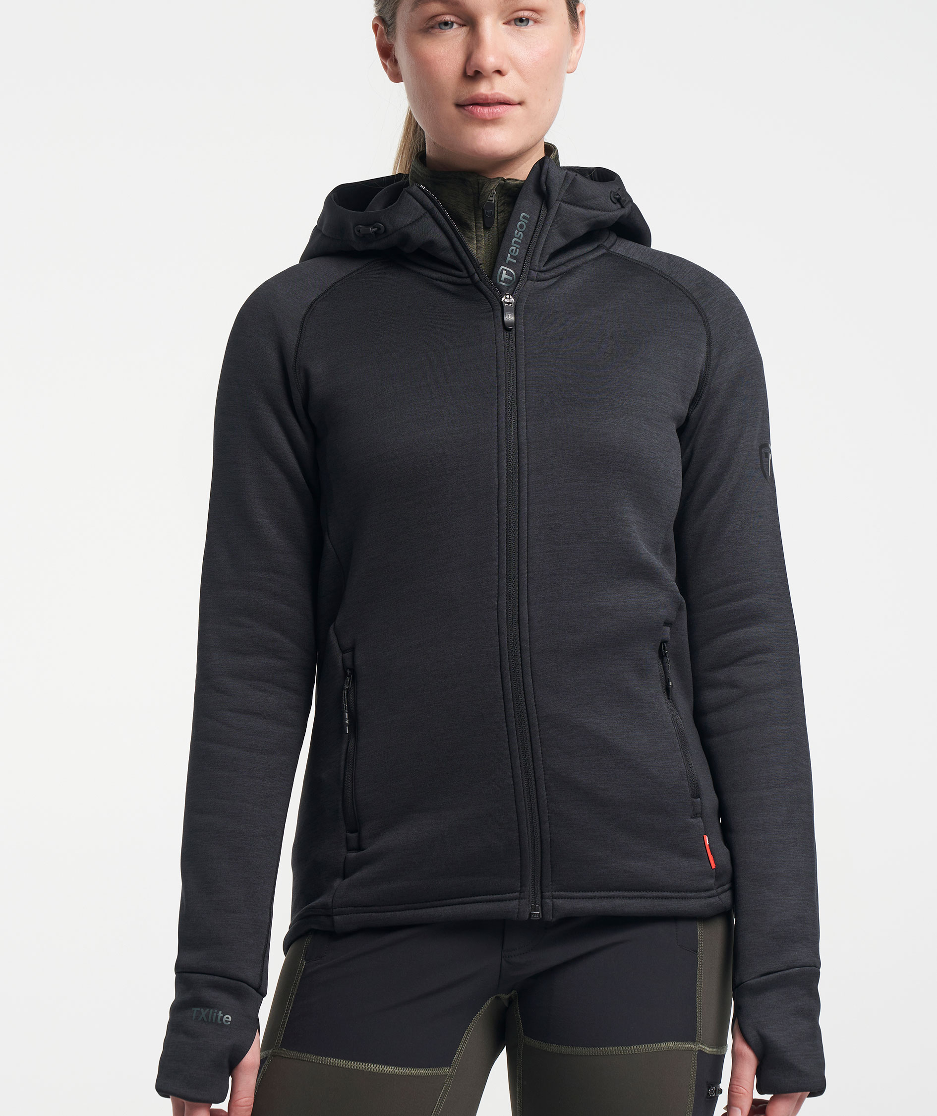 Tenson TXlite women's hoodie with full zipper, Black, large image number 7