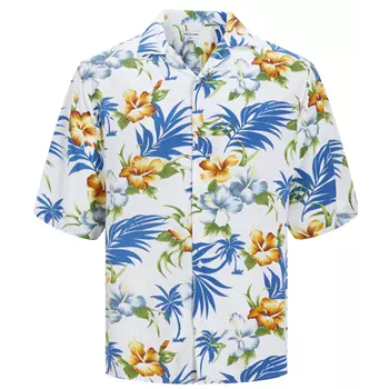 Jack & Jones Plus JJEJEFF kortärmad Hawaii skjorta, Cloud Dancer