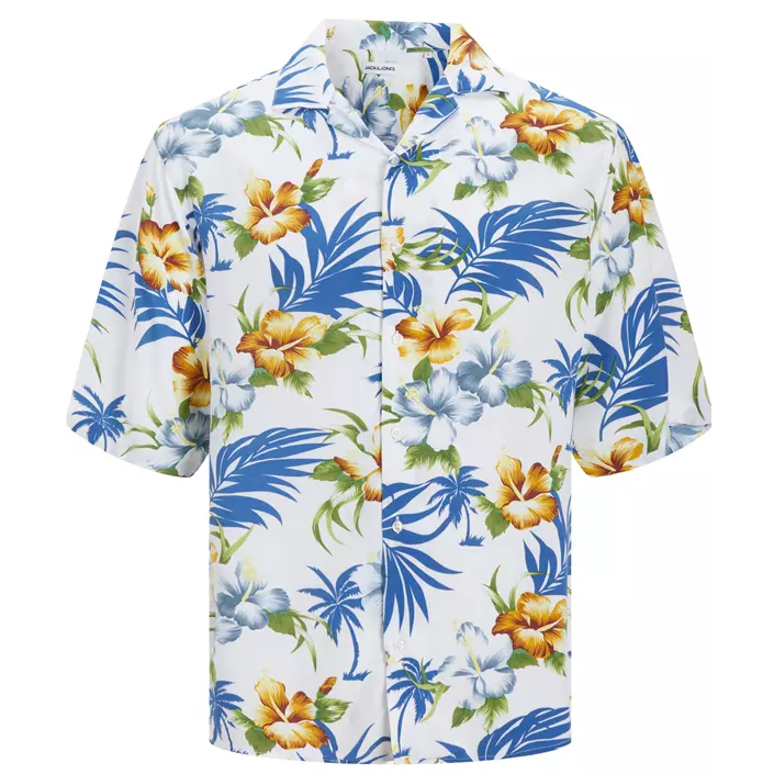 Jack & Jones Plus JJEJEFF short-sleeved Hawaii shirt, Cloud Dancer, large image number 0