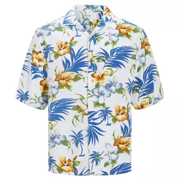 Jack & Jones Plus JJEJEFF kortärmad Hawaii skjorta, Cloud Dancer