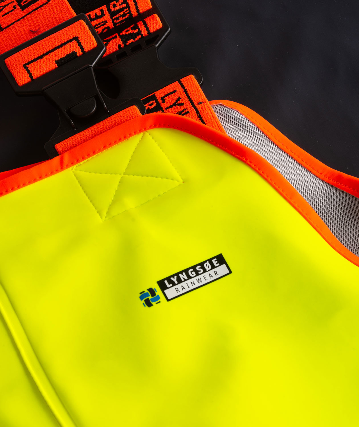 Lyngs&oslash;e PVC regnoveralls, Hi-vis&nbsp;Gul/Marine, large image number 4