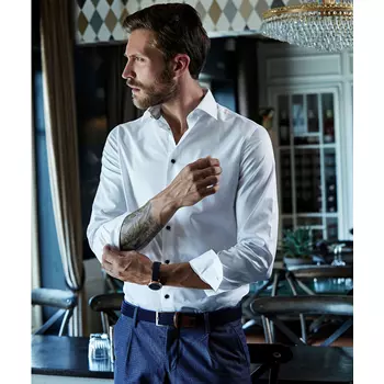 Tee Jays Luxury Slim fit skjorte, Hvid/Blå