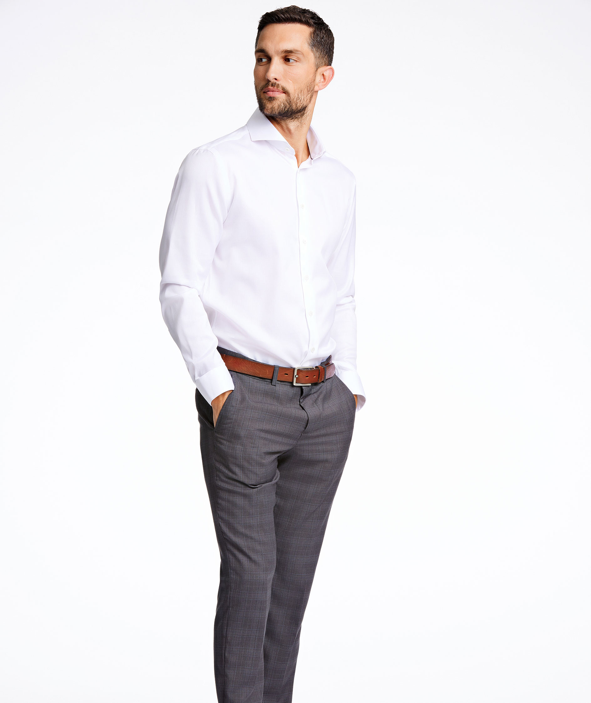 Lindbergh Twill slim fit skjorte, White , large image number 1