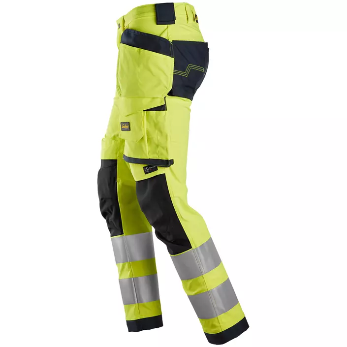 Snickers AllroundWork håndværkerbukser, Hi-Vis Gul/Navy, large image number 2