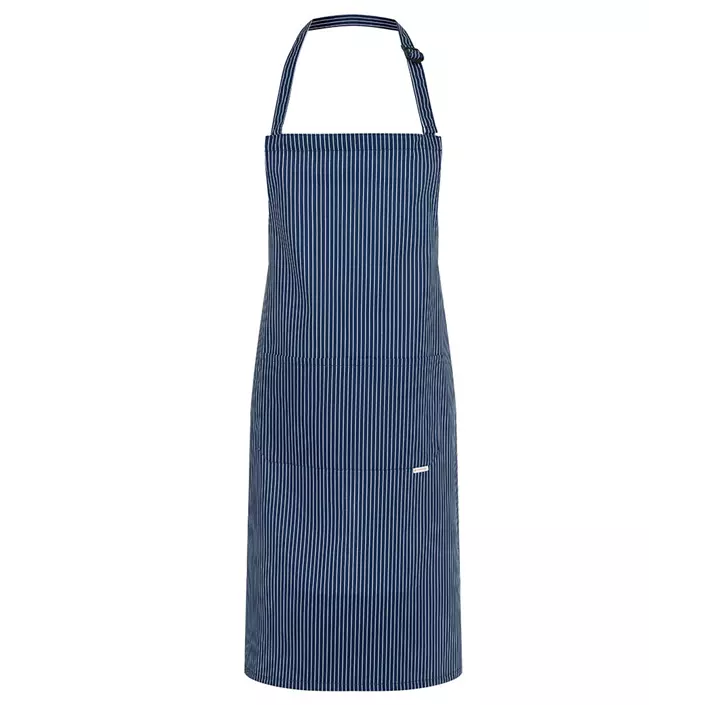 Karlowsky Carlo bib apron with pockets, Navy/White Striped, Navy/White Striped, large image number 0