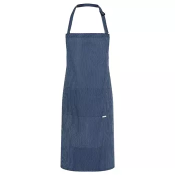 Karlowsky Carlo bib apron with pockets, Navy/White Striped