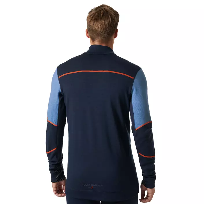 Helly Hansen Lifa Marino Half-Zip Thermounterhemd mit Merinowolle, Navy/Stone blue, large image number 3