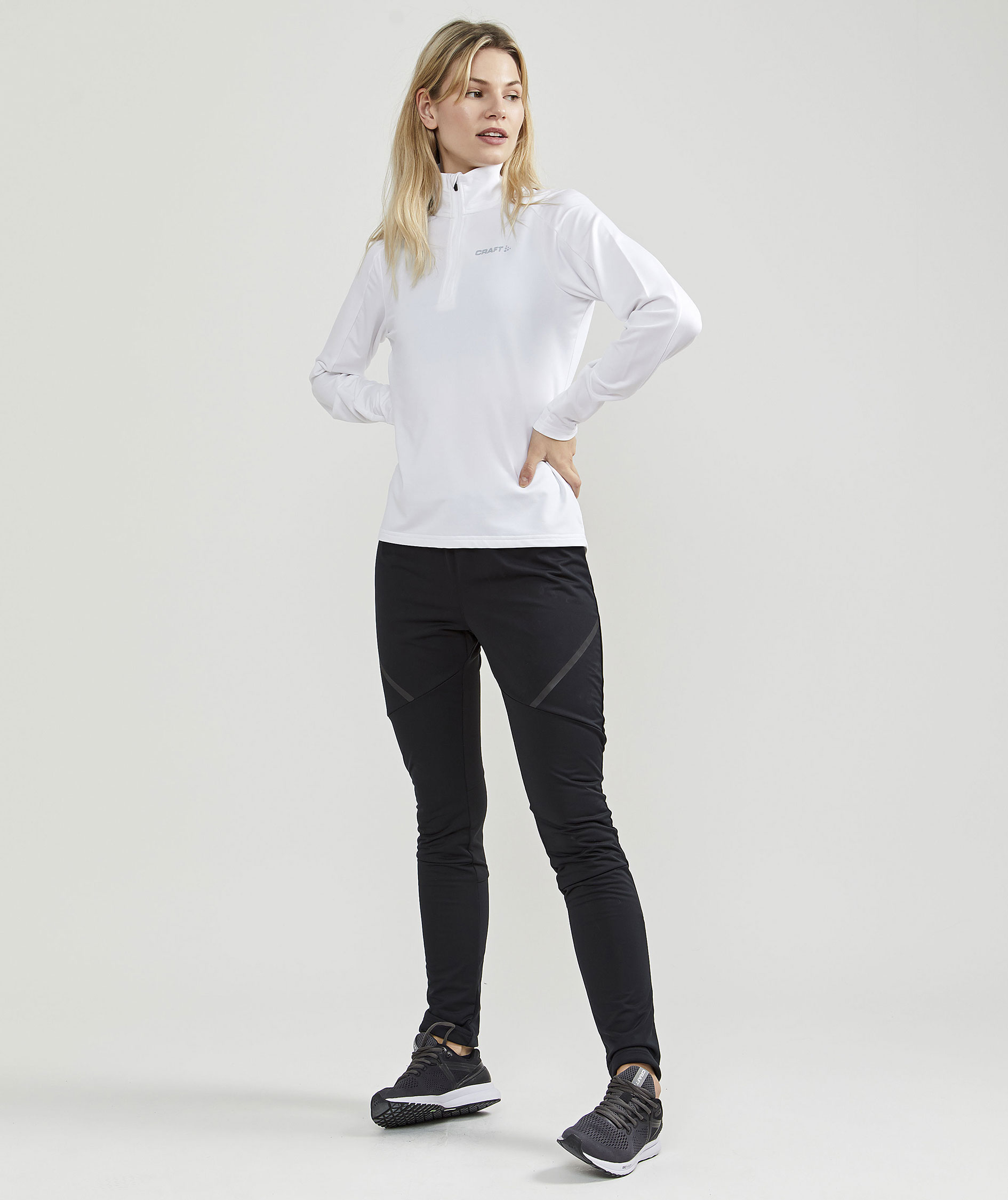 Craft Core Gain women's half zip midlayer, White