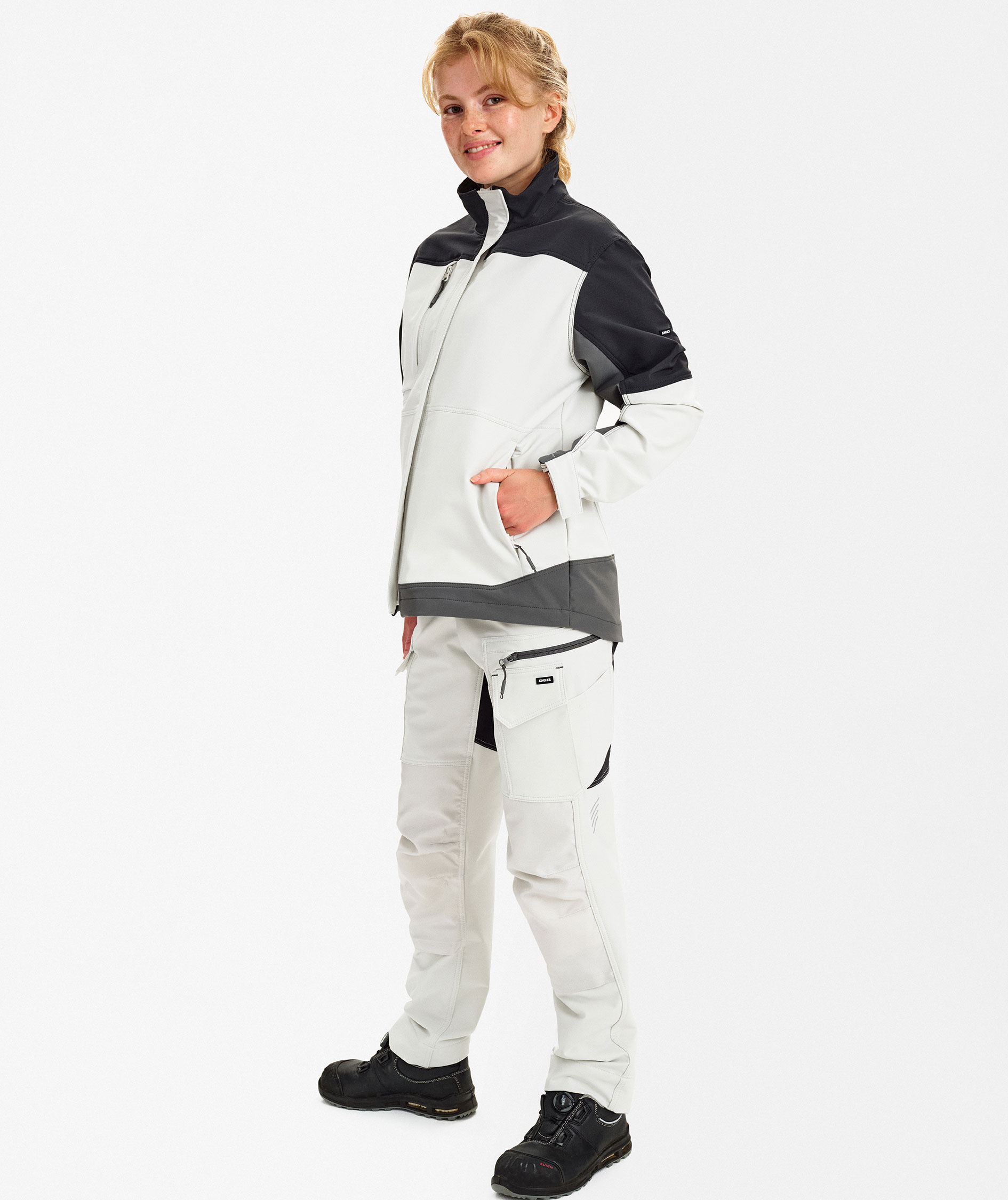 Engel Entire arbetsjacka full stretch dam, Bone White/Anthracite Grey, large image number 5
