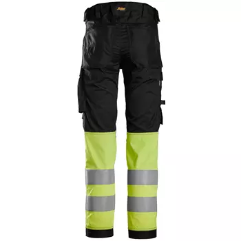 Snickers AllroundWork work trousers 6334, Black/Hi-Vis Yellow