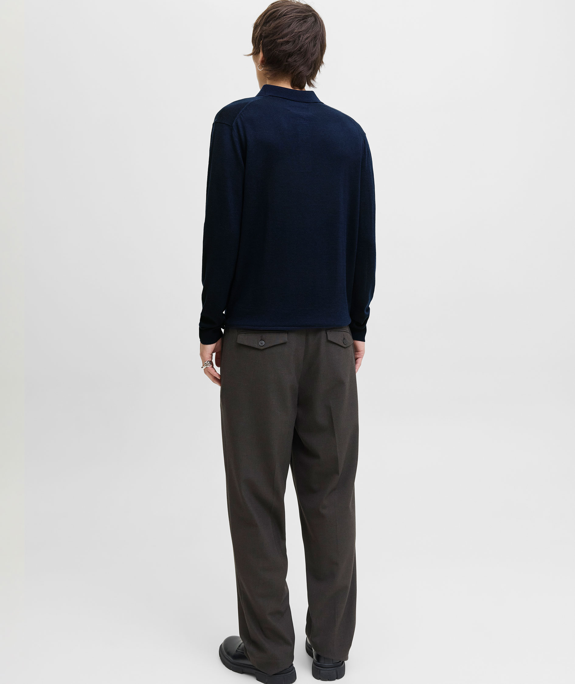 Jack & Jones Premium JPRBLAMERINO knitted polo with merino wool, Night Sky, large image number 2