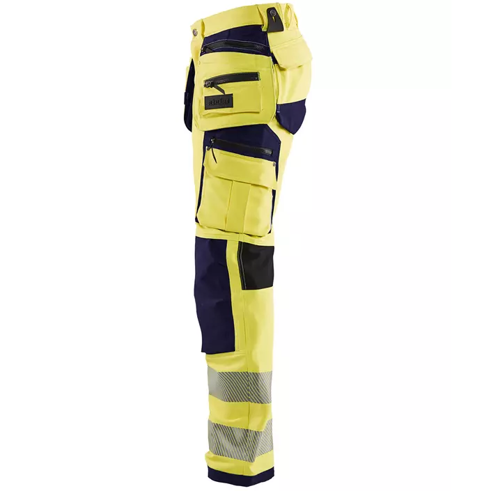 Blåkläder craftsman trousers full stretch, Hi-vis yellow/Marine blue, large image number 2