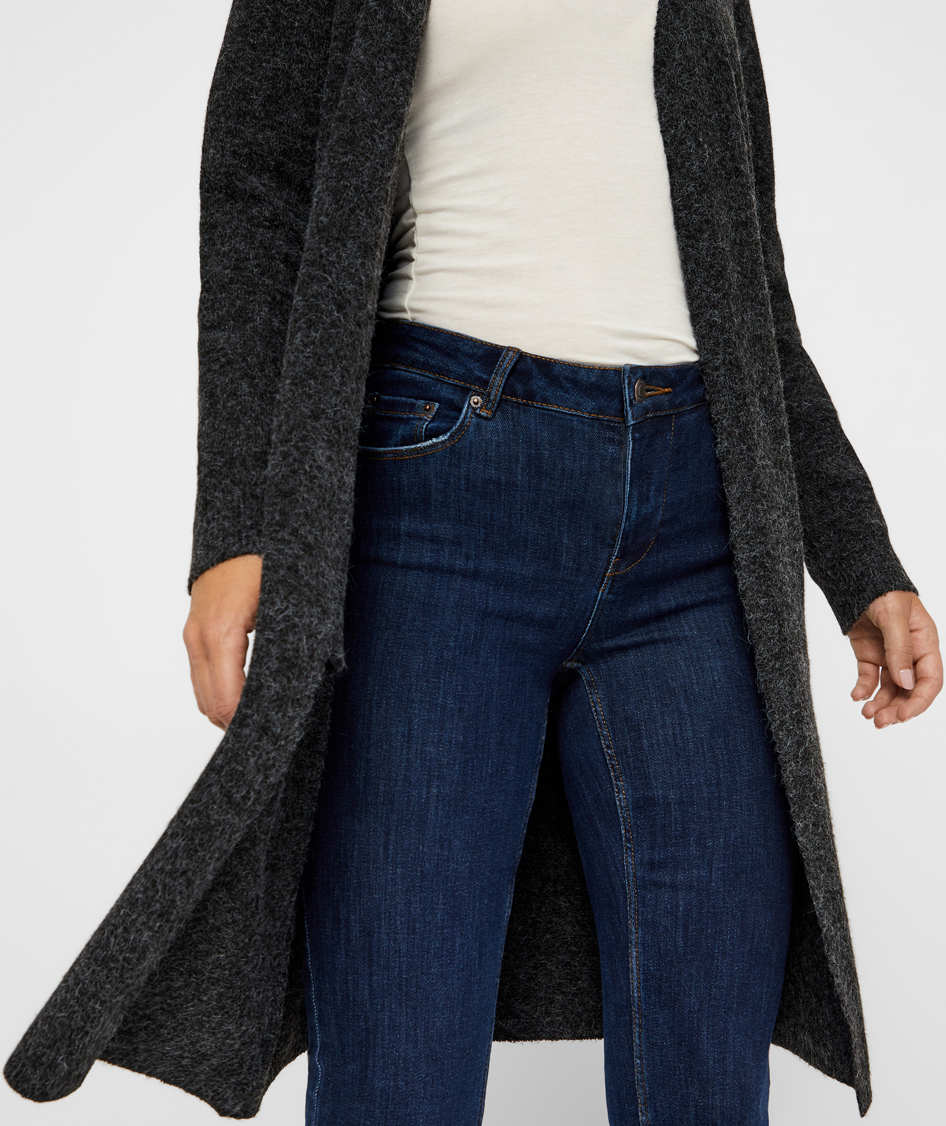 Vero Moda VMDOFFY women's long knitted cardigan, Black, large image number 4