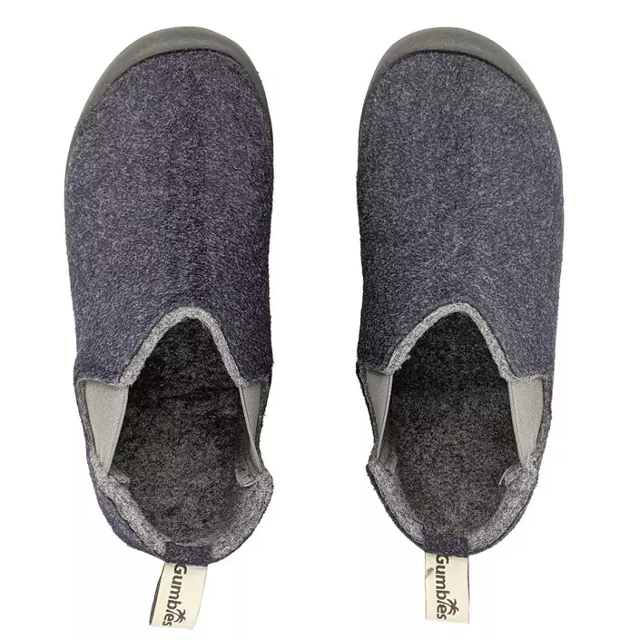 Gumbies Brumby Slipper Boot slippers, Navy/Grey, large image number 4