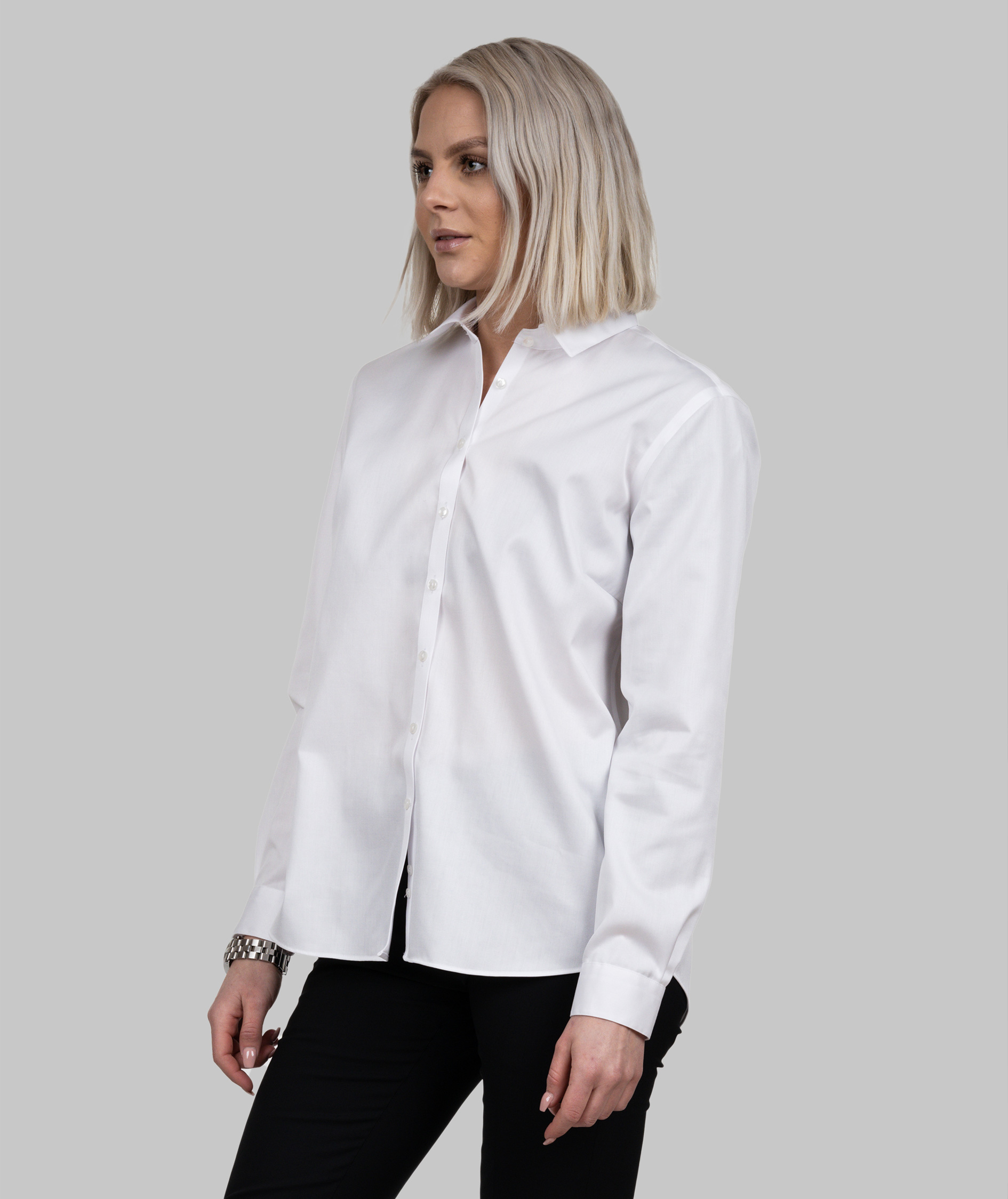 J. Harvest & Frost Twill Green Bow O1 lady relaxed fit shirt, White, large image number 7