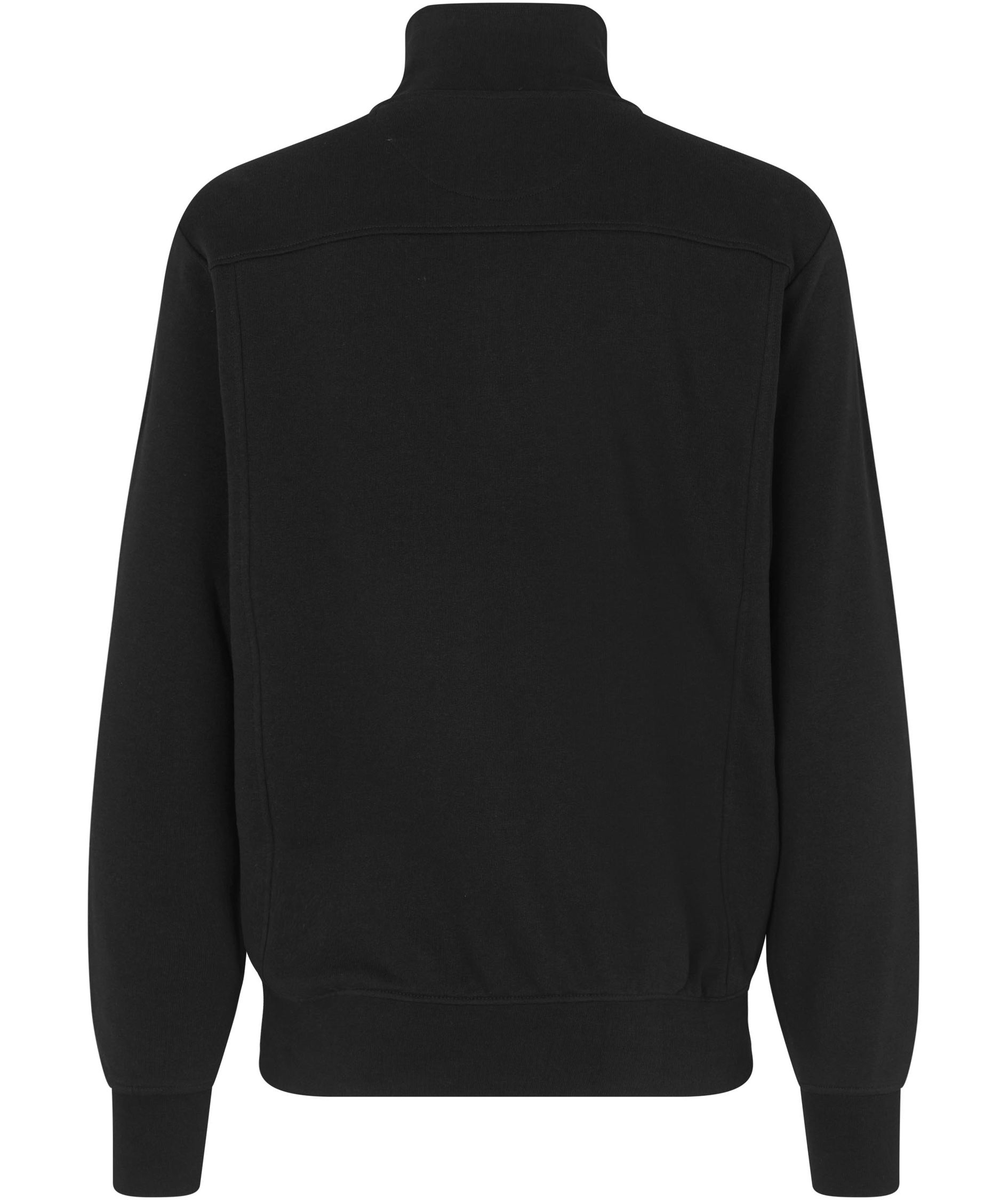 ID Sweatshirt mit kurzem Rei&szlig;verschluss, Schwarz