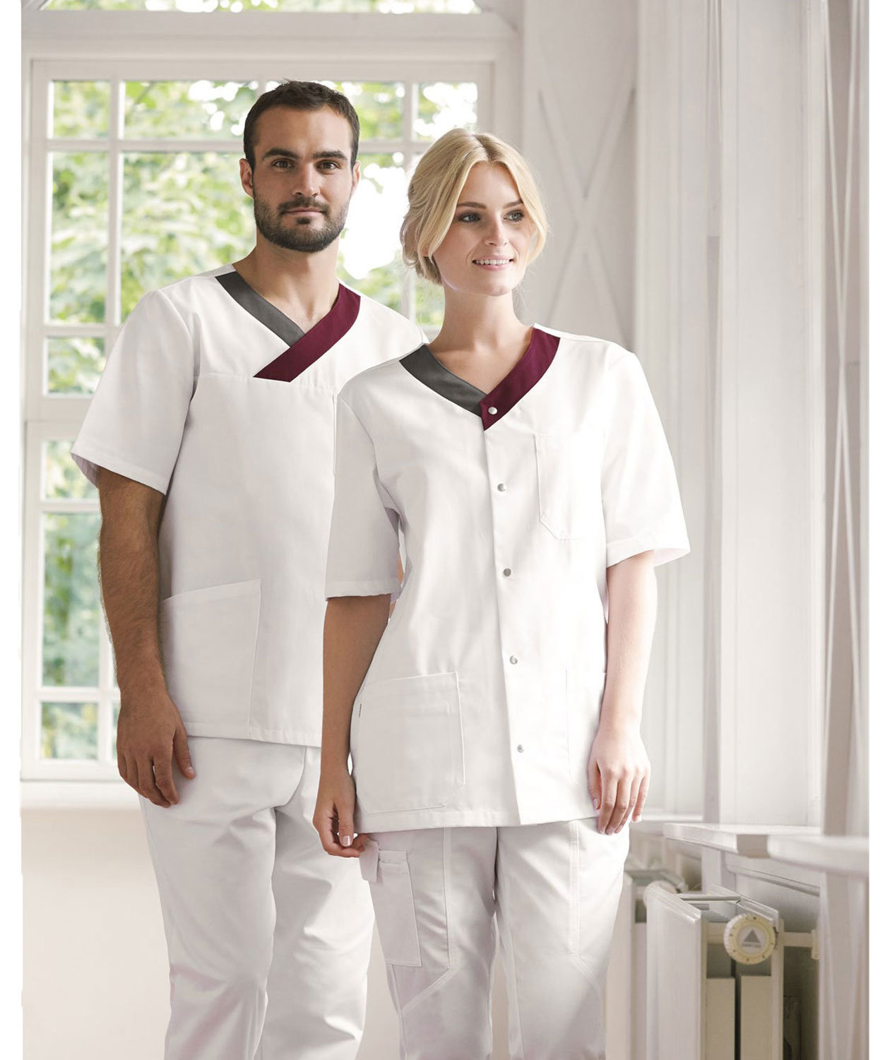 Kentaur  smock, White/Bordeaux/Gray, large image number 1