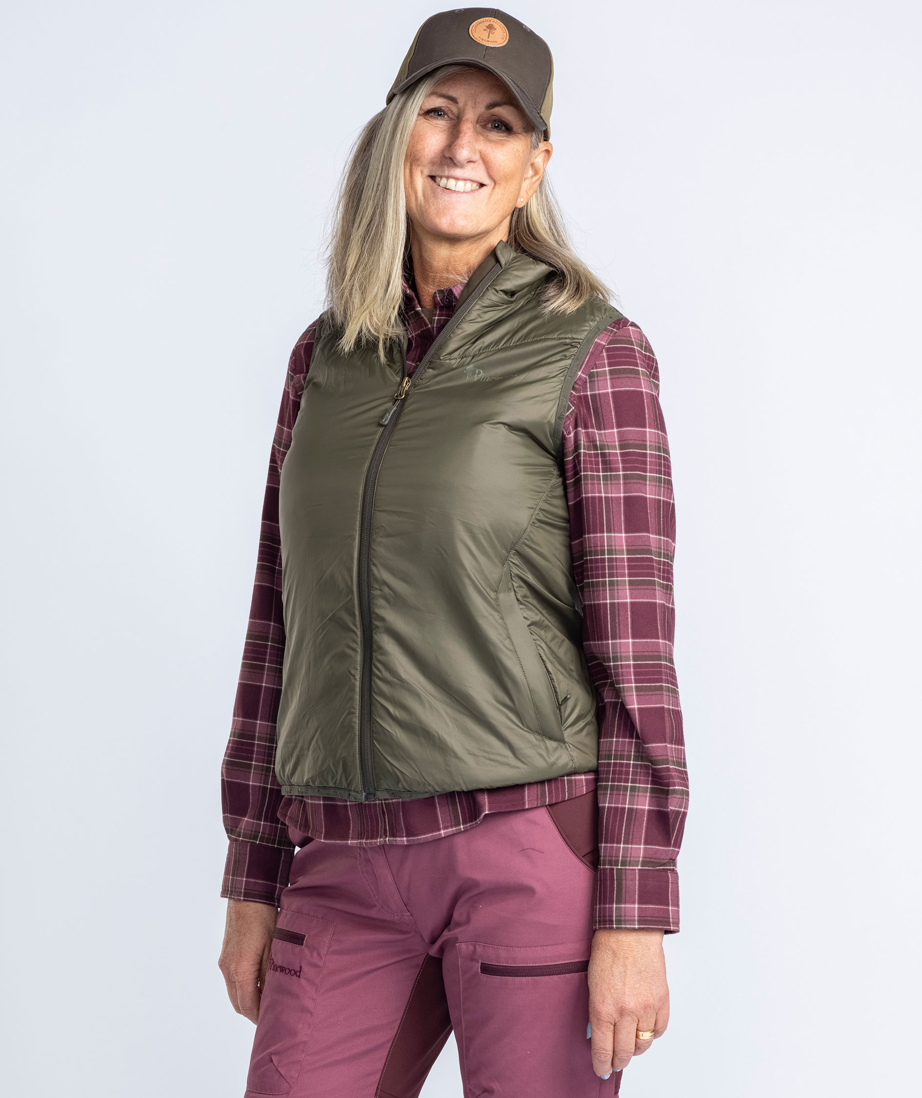 Pinewood Insulation damevest med uld, Moss green, large image number 7