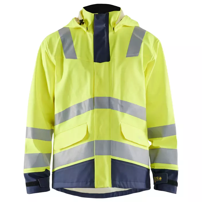 Blåkläder regnjakke level 2, Hi-vis gul/marineblå, large image number 0