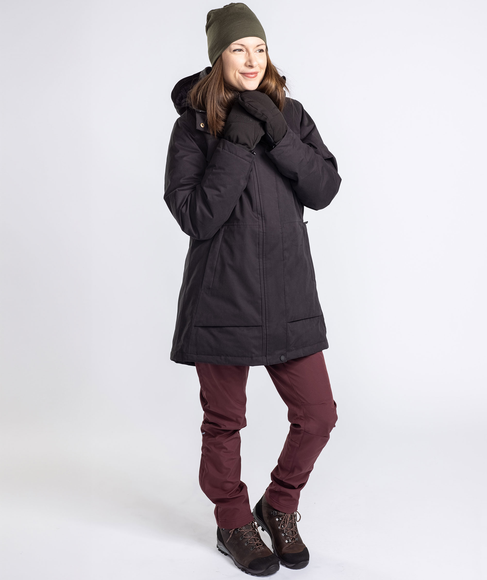 Pinewood dame vinter parkajakke, Black