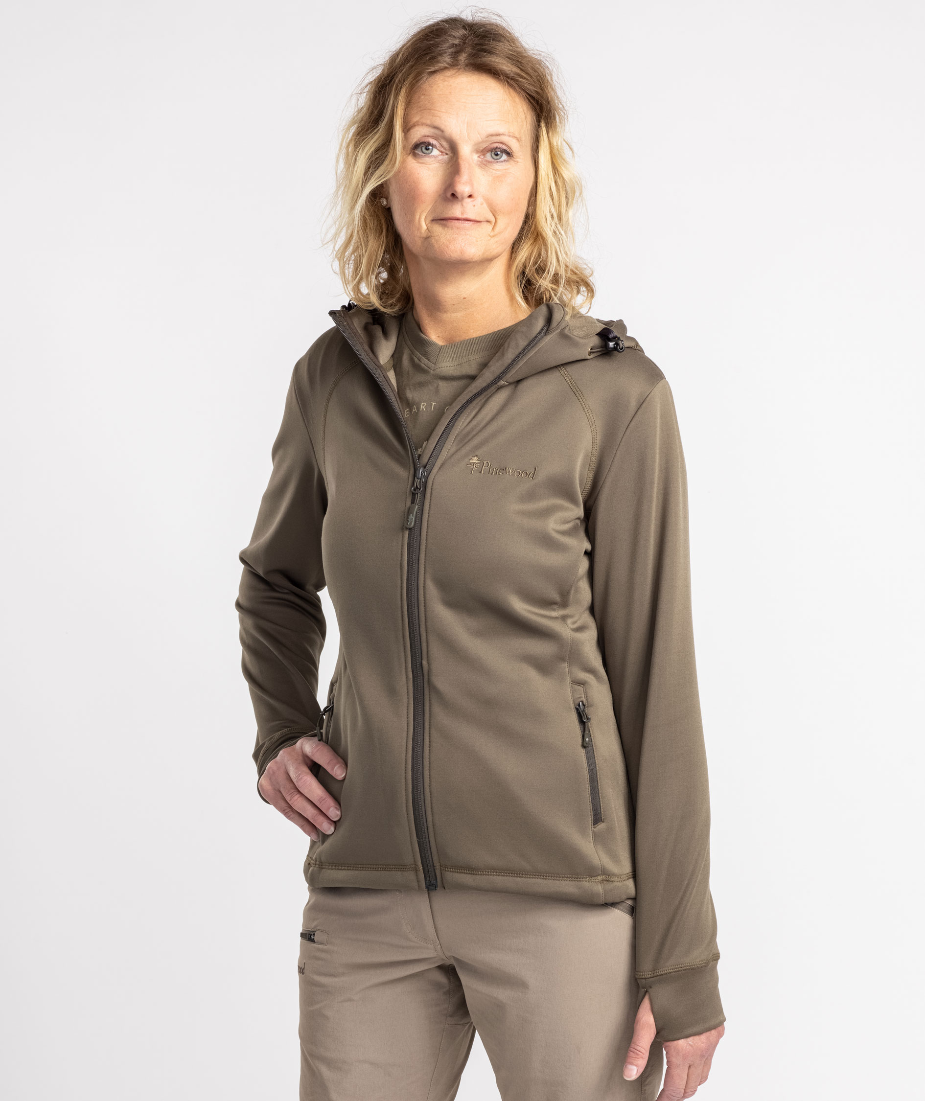 Pinewood Finnveden dame fleecejakke, Olive