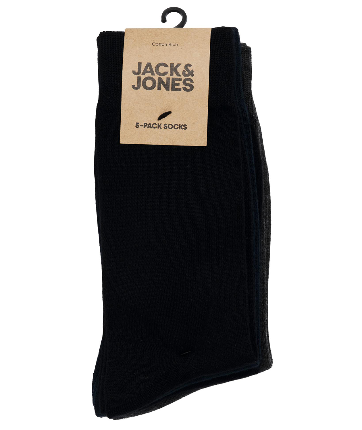 Jack & Jones JACBASIC 5-pack bamboo socks, Black/Grey/Blue, Black/Grey/Blue, large image number 6