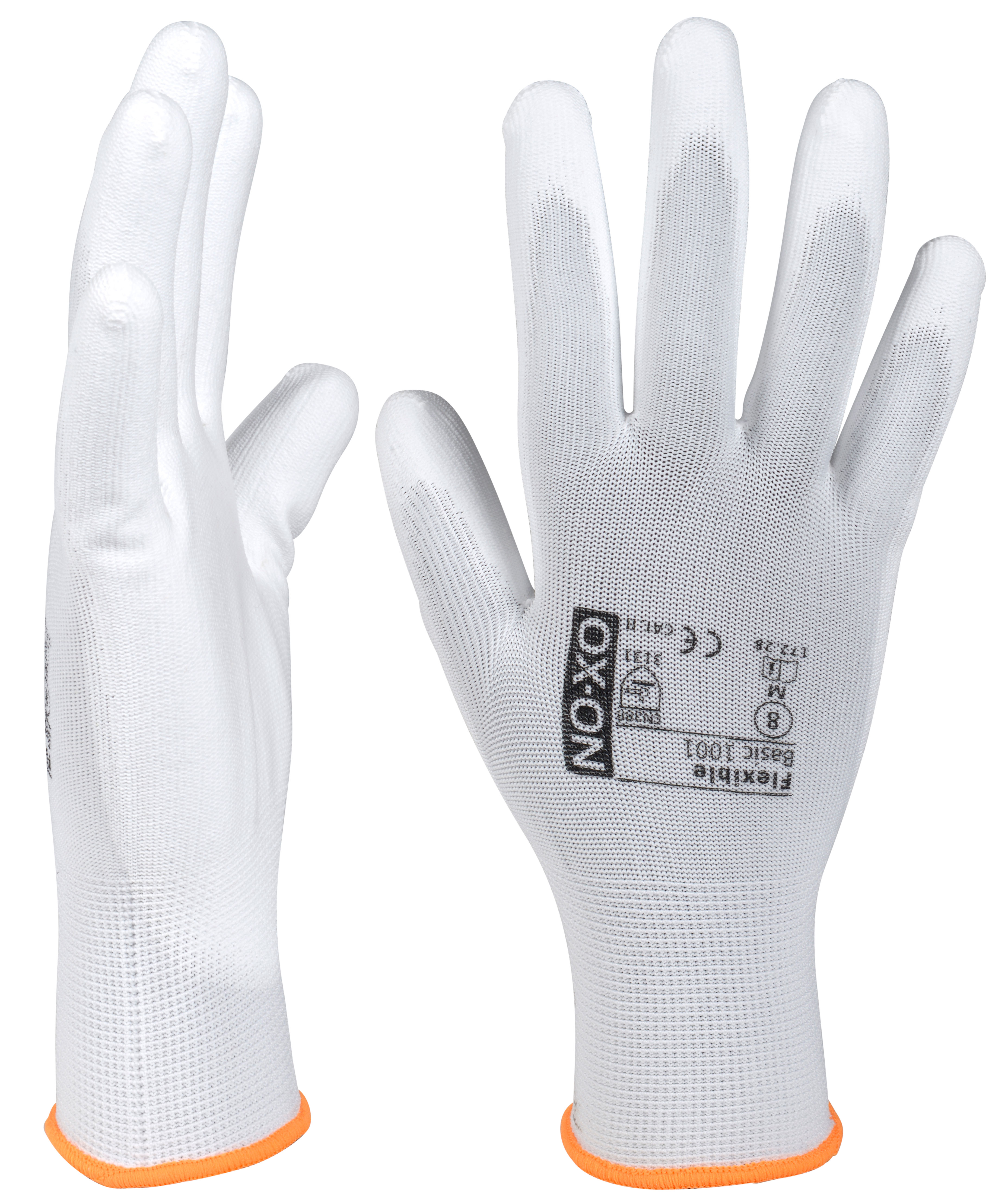 OX-ON Flexible Basic 1001 work gloves, White