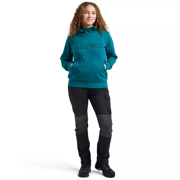 Blåkläder hoodie dam 3D, Blågrön, large image number 1