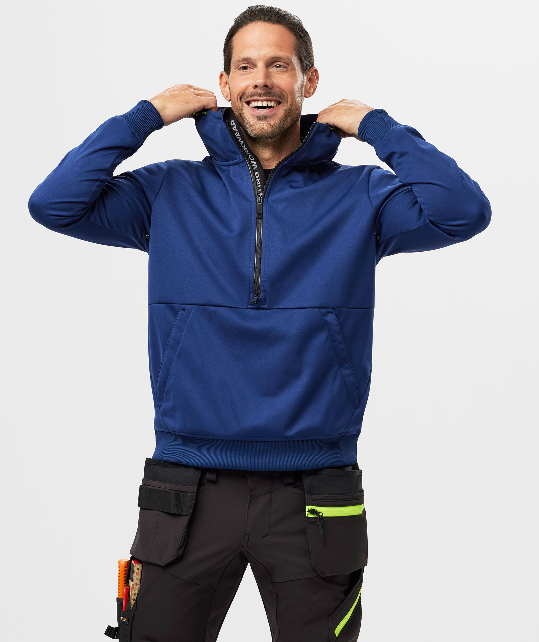 Snickers FlexiWork Windblocker Softshell Hoodie 8400, Deep Blue, large image number 1